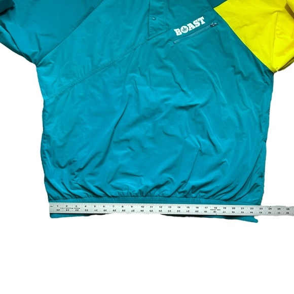 BOAST Windbreaker Pullover Jacket sz XXL Turquoise/Yellow Polyester Lined - Picture 5 of 10